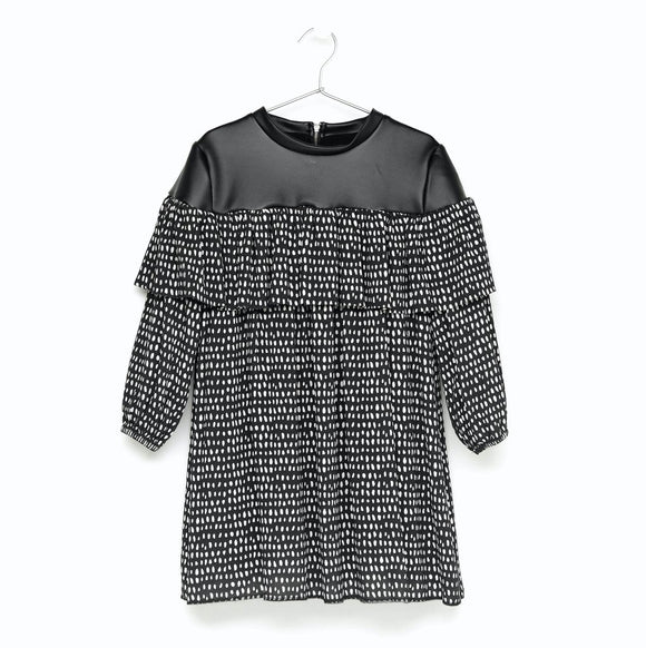 ANDORINE Dot Print Dress / Black