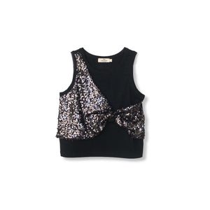 Twist-font Tank Top / Black