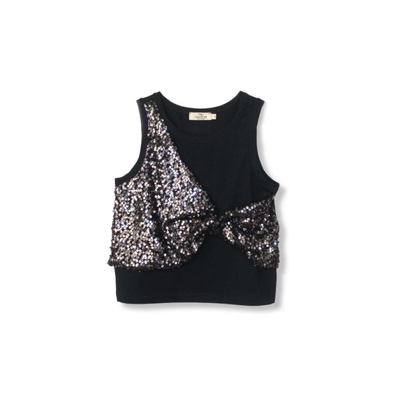 Twist-font Tank Top / Black