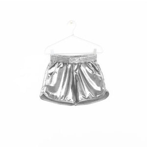 Metallic stretch shorts Silver