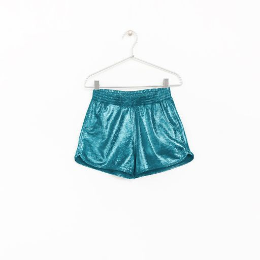 Metallic stretch shorts Blue