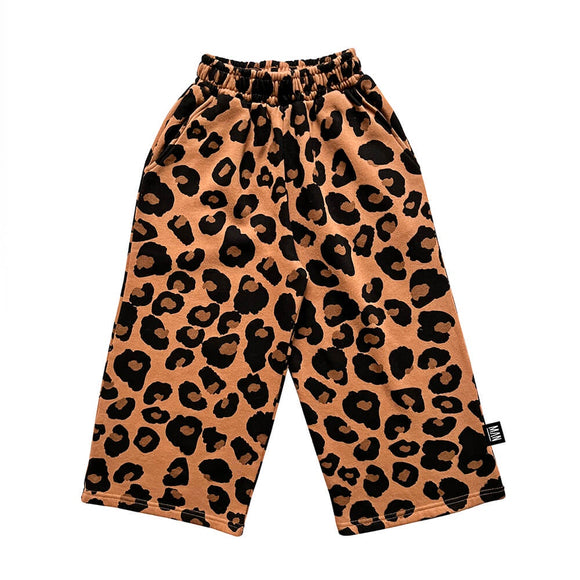 LEOPARD Straight Leg Jogging Pants / Brown