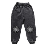 PATCHED SPIDER WEB Jogging Pants / Grey