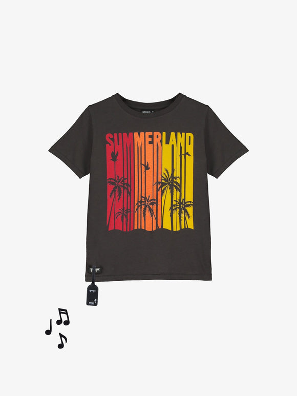 SUMMER PALMS SOUND TEE  ASPHALT