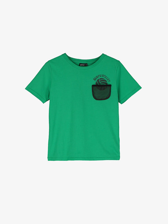 VOLLEY MESH POCKET TEE  GREEN