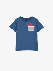 CRAB MESH POCKET TEE  NAVY