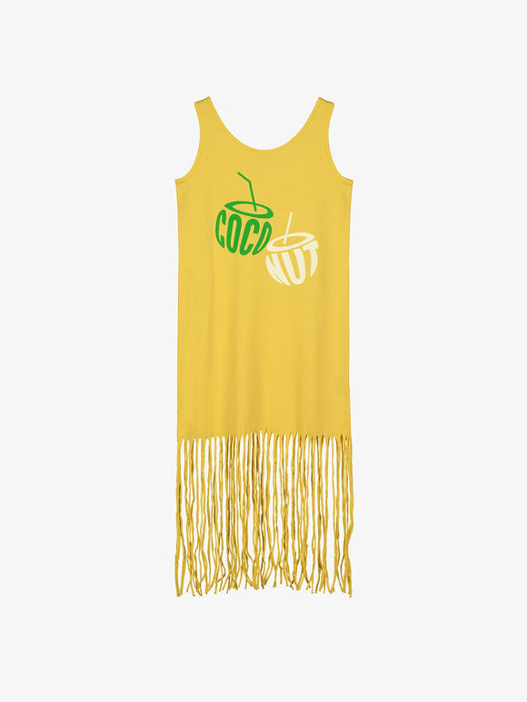 COCONUT FRINGED DRESS YELLOW