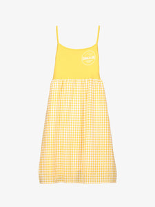 GINGHAM MIDI DRESS  YELLOW+WHITE