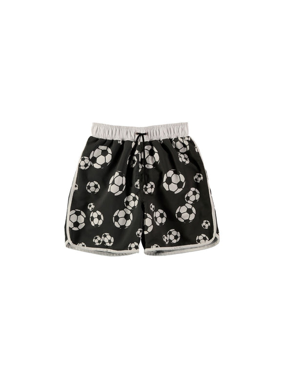 SOCCER BALLS RETRO SWIM SHORT  ASPHALT