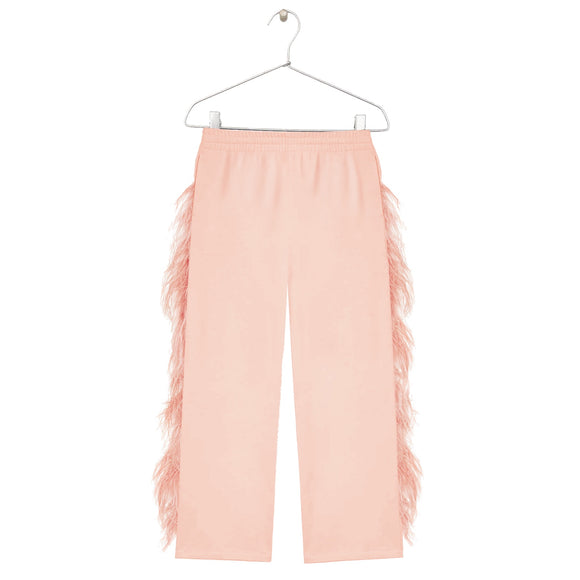 Embellished Straight Leg Track Pants / Peach