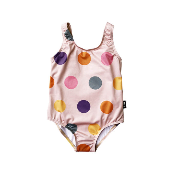 Little Man Happy DOT Swimsuit - Popcorn