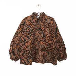 ANIMAL PRINT SHIRT - camel