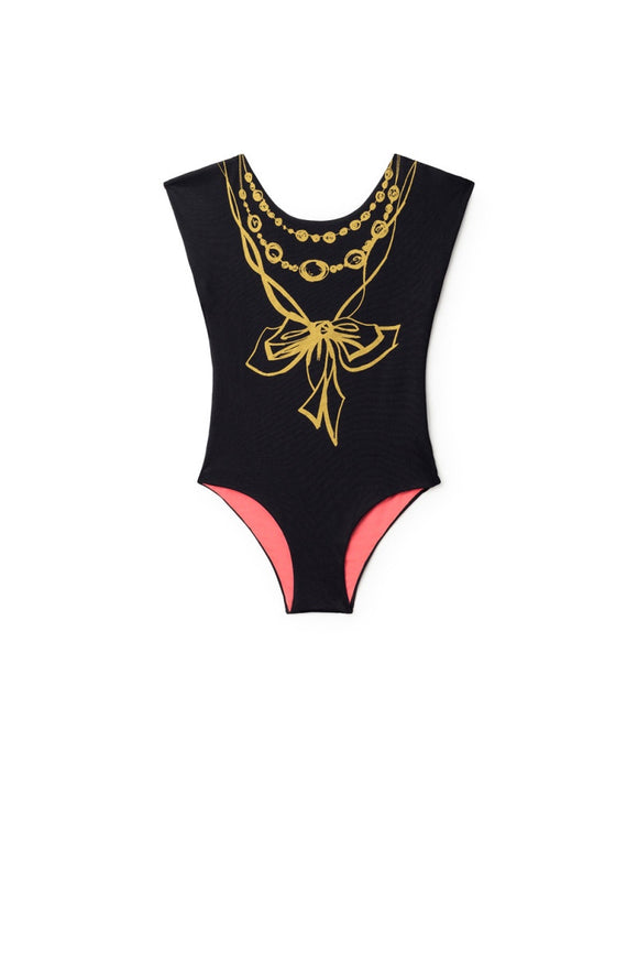 Arty Bow Bathing Suit / Black