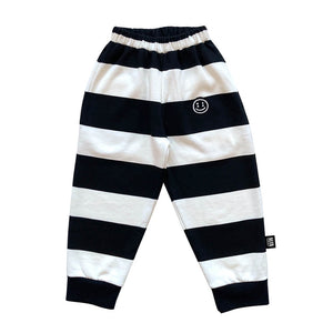 BIG STRIPE Cropped Sweatpants  Black & White