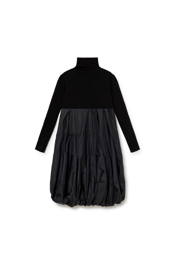 Black Balloon Turtleneck Dress / black