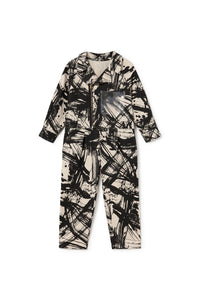 Canvass Recycled Jumpsuit / cream and black