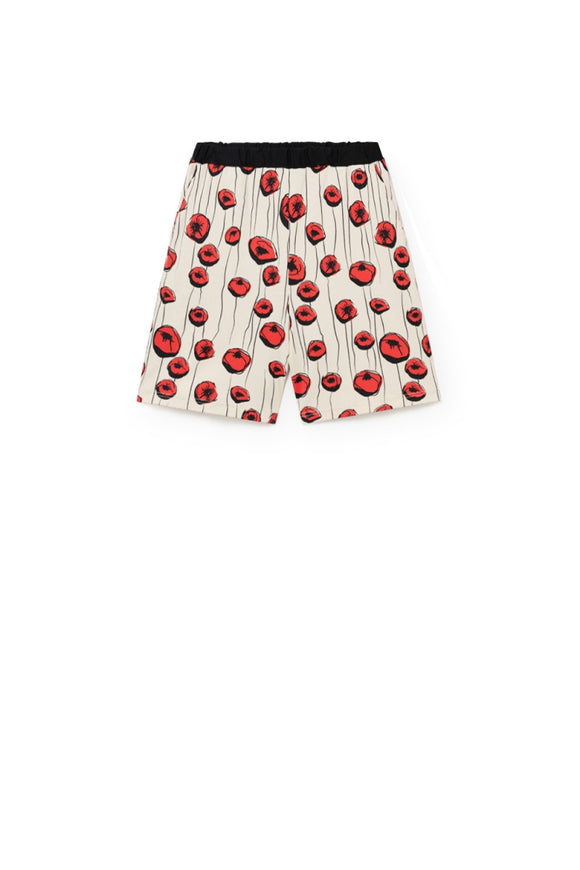 Chelsea Baggy Bathing Shorts / cream&red flower