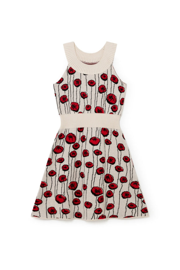 Chelsea Knit Dress / cream red-flower