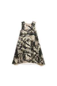 Clear Recycled Sleeveless Dress / cream & black