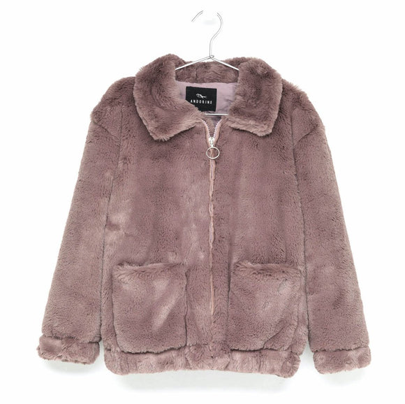 ANDORINE Faux Fur Jacket / Purple