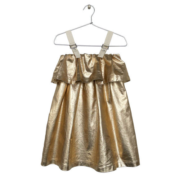 Buckle Stap Metallic Dress / Gold