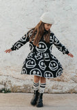 HAPPY SAD Sweater Dress  Black