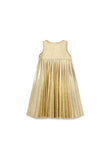 Hula Pleated Dress  Gold