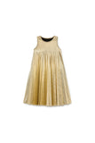 Hula Pleated Dress  Gold