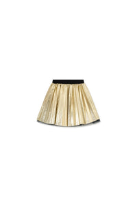 Hula Pleated Mini Skirt gold