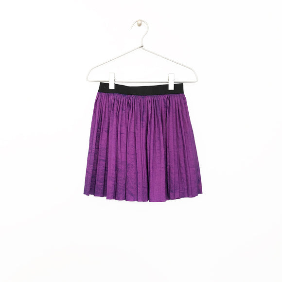 IRIDESCENT PLEATED SKIRT - purple