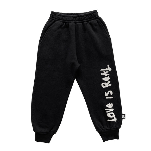 LOVE IS REAL Sweatpants  Black