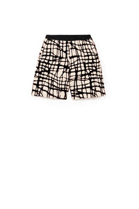 Mod Baggy Bathing Shorts / cream w/ black lines