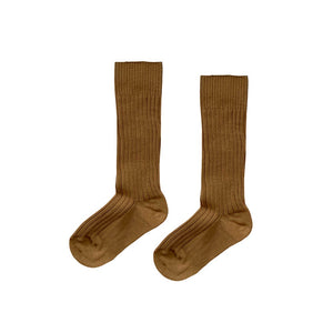 RIBBED Knee Socks / Bone Brown