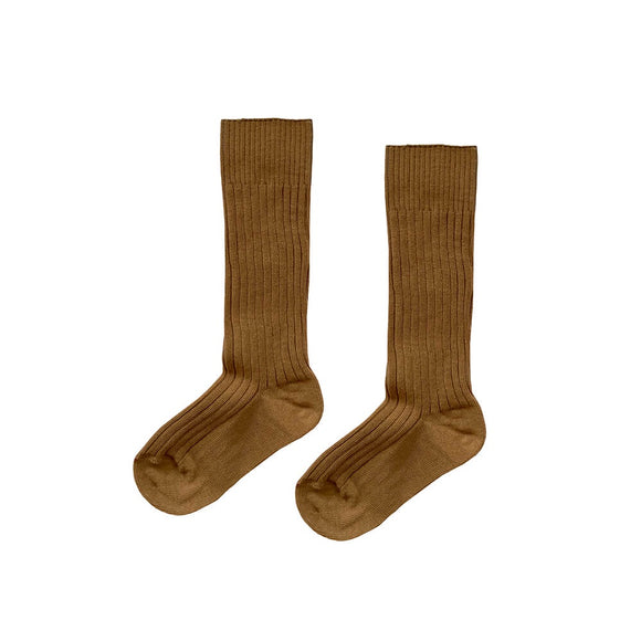 RIBBED Knee Socks / Bone Brown