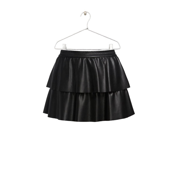 Faux Leather Skirt / Black