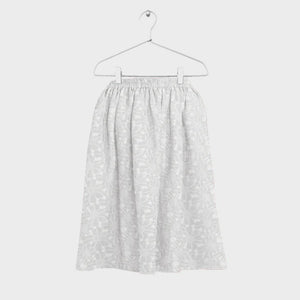 Embroidered Midi Skirt / White