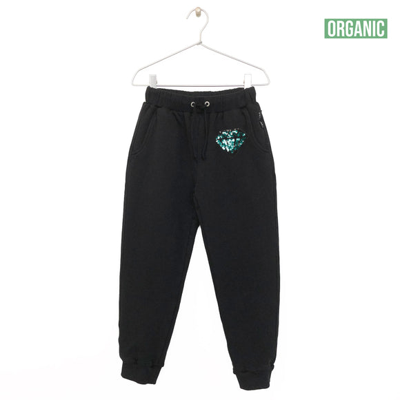 SEQUIN  EMBROIDERED JOGGING TROUSER- black