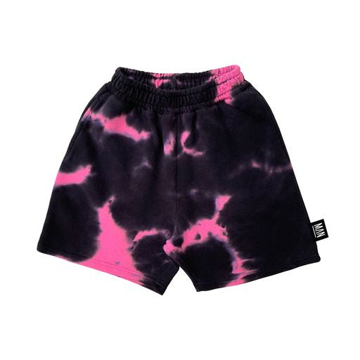 SHOCKING PINK TIE DYE Board Shorts / Black