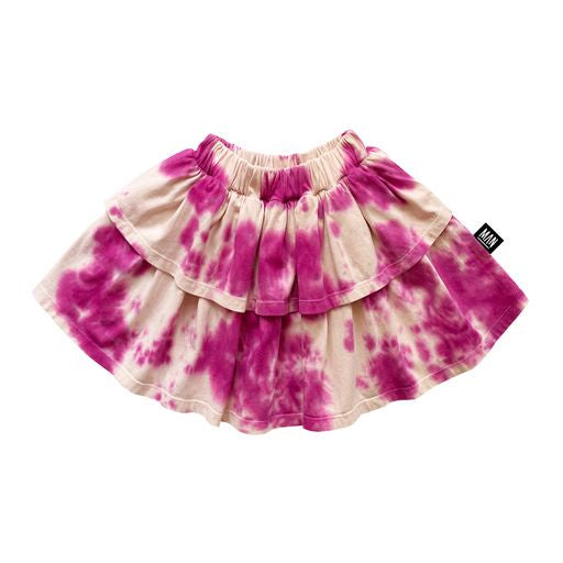 SHOCKING PINK TIE DYE Layered Skirt / Sandshell