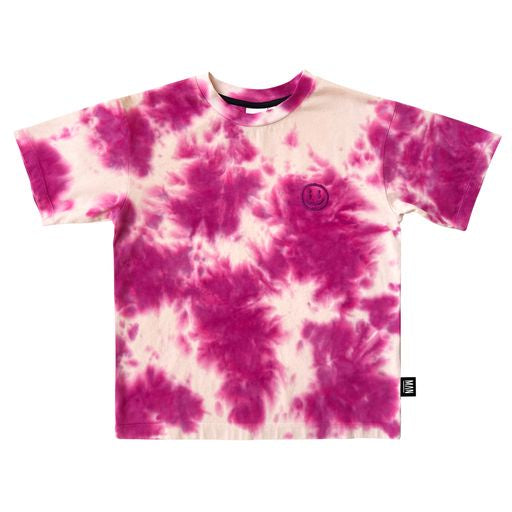 SHOCKING PINK TIE DYE Skate T-shirt / Sandshell