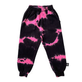 SHOCKING PINK TIE DYE Sweatpants / Black