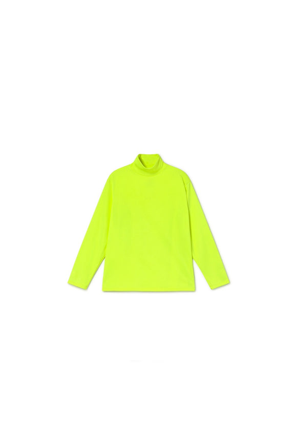 Soft Cubic Turtleneck Top / yellow neon