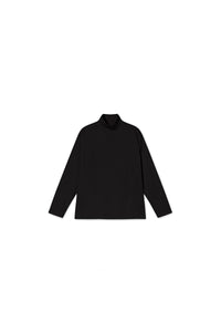 Soft Cubic Turtleneck Top / black