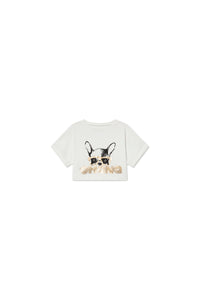 Soft Ohana Dog Crop T-shirt  White