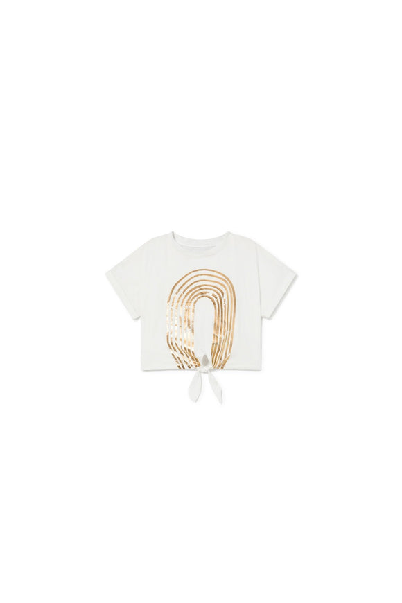 Soft Rainbow Crop T-shirt White