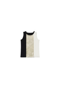 Soft Shave Ice Tank Top  Cream Gold Black