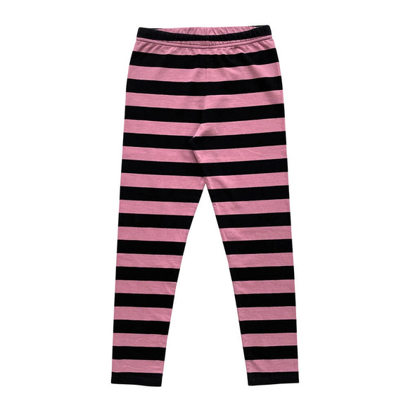 STRIPED Leggings  Black & Rose