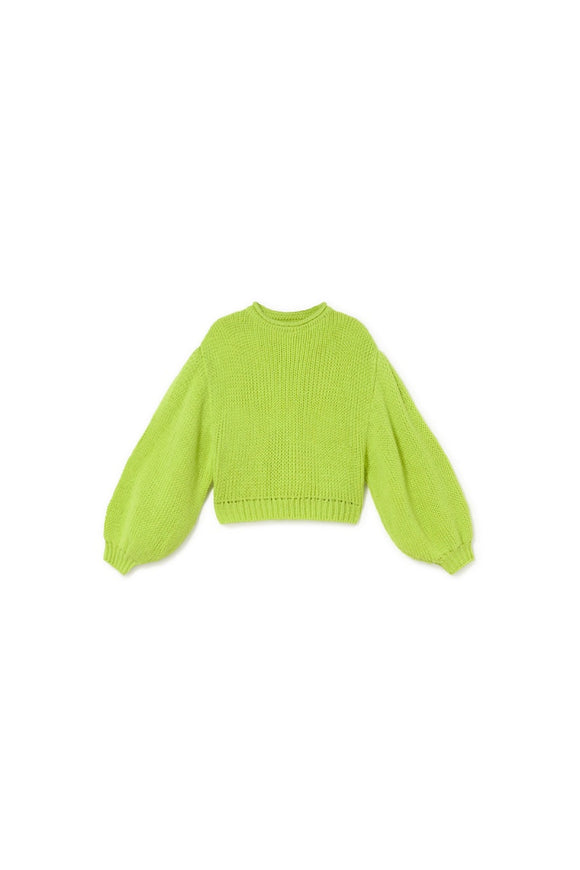 Tricot Balloon Jumper / yellow neon